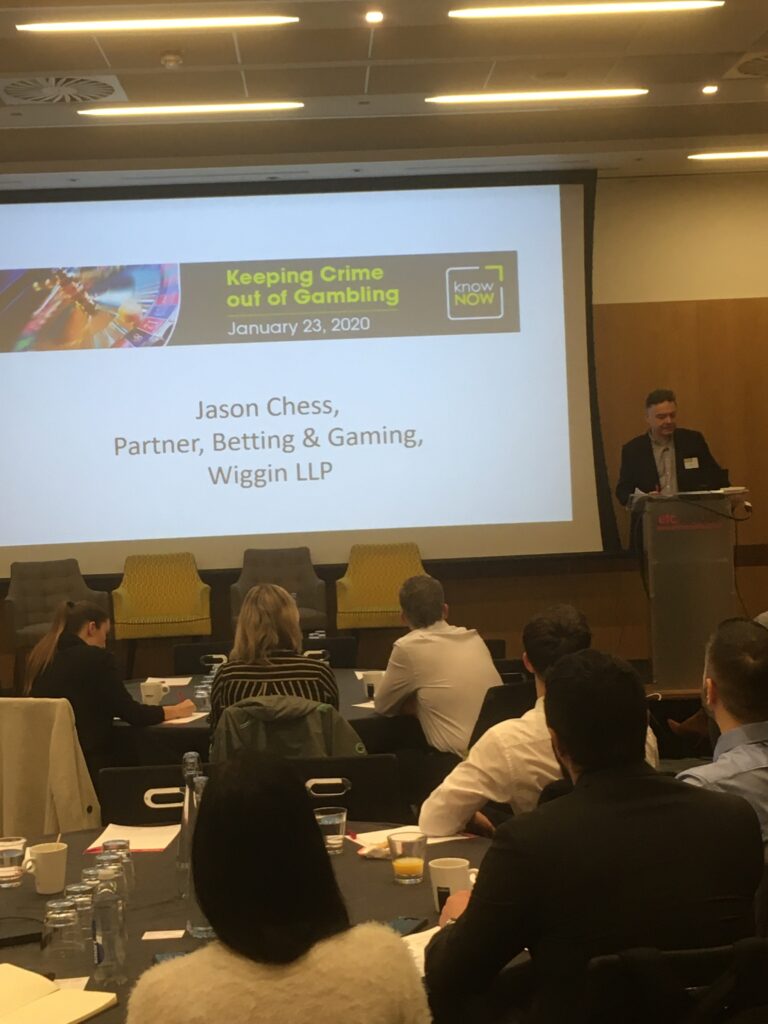 Jason Chess Wiggin LLP at KnowNow Limited - Keeping Crime out of Gambling conference