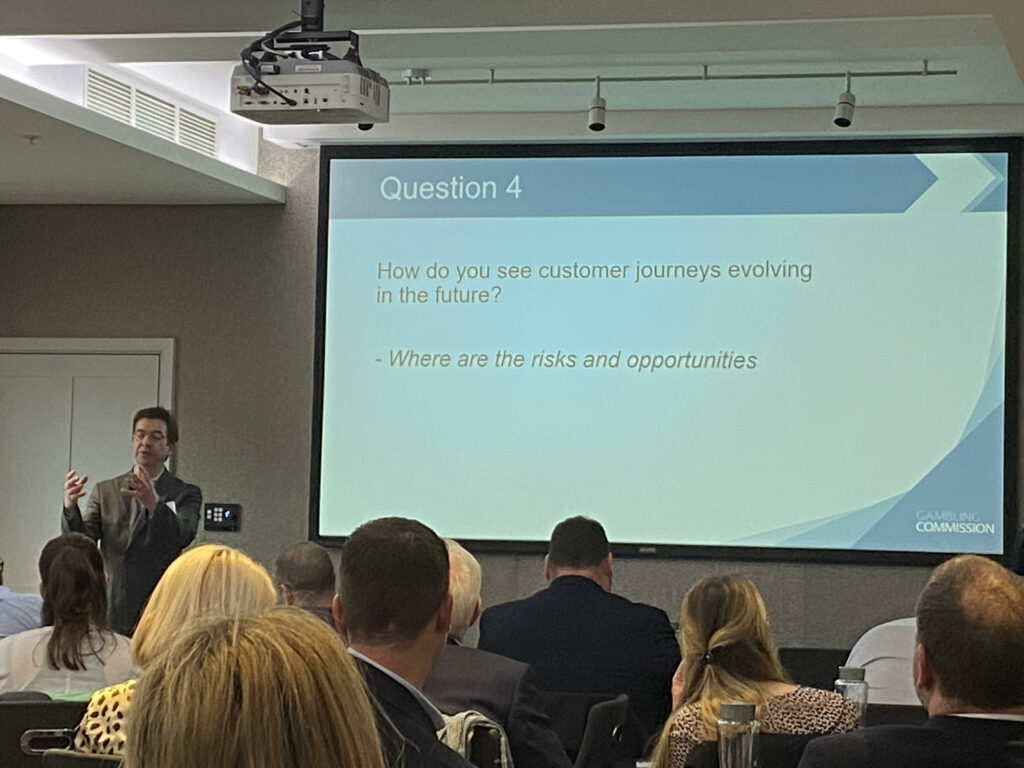 General discussion session on customer journeys led by Ben Haden at the UK Gambling Commission at the Player Protection Forum 2022